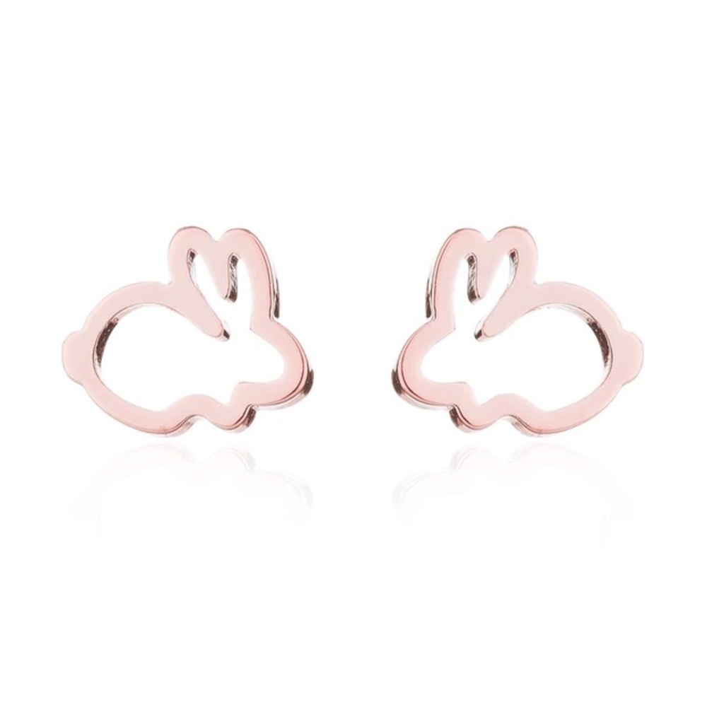 Pink Bunny Stud stainless steel Earrings